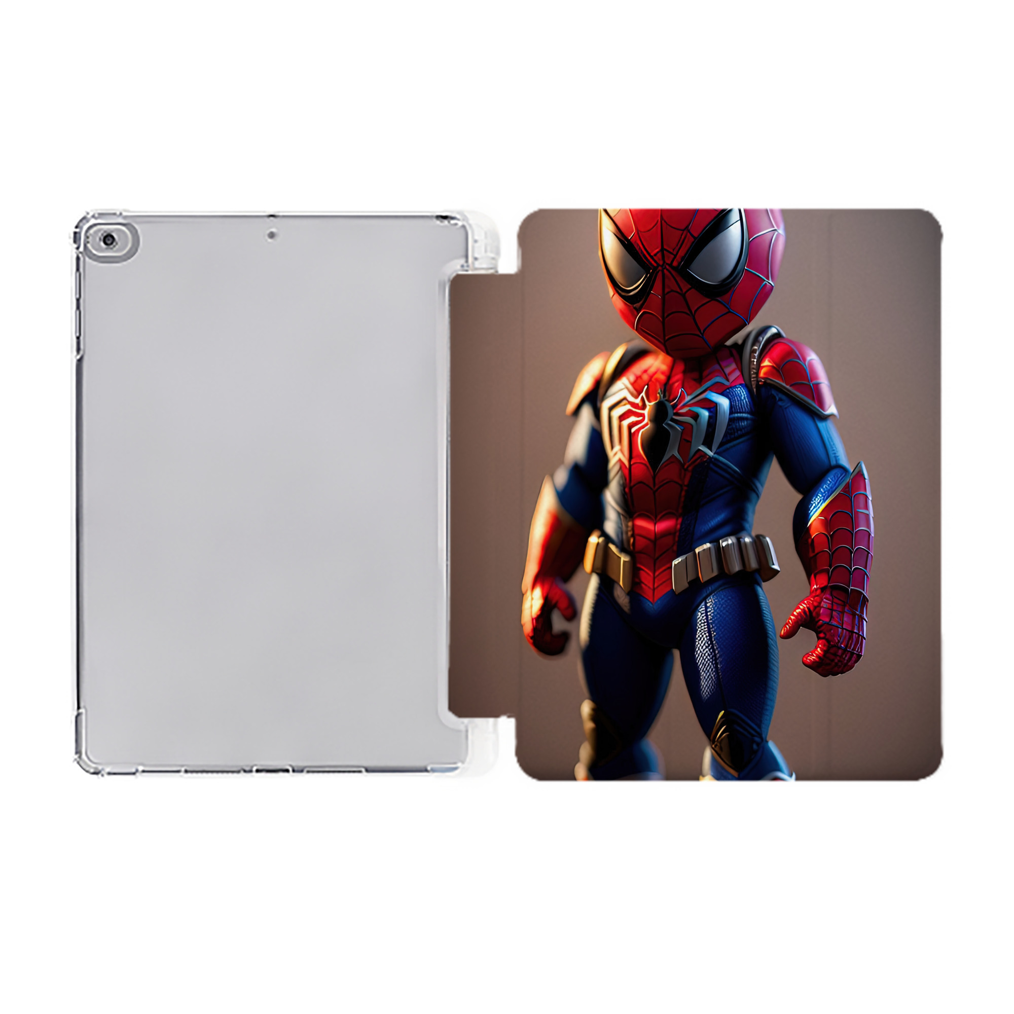 （画像用） Spider Man スパイダーマン IPad ケース ペン収納付き 三つ折りスタンド PUレザー×シリコン 対応機種9.5/10.5/10.9インチ